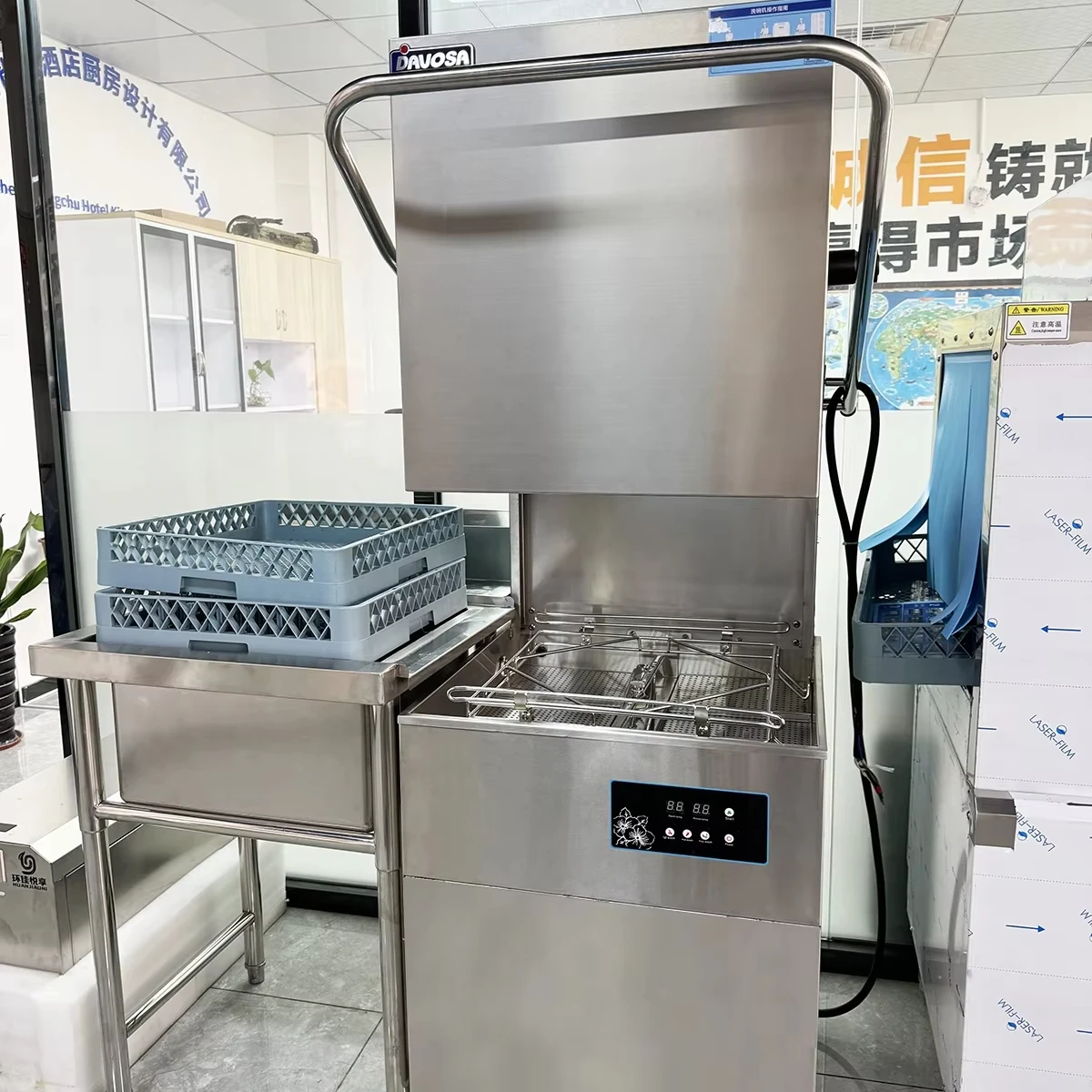 220V~450V Easy Operation Commercial Dishwasher / Industrial Dish Washing Machine /Hood Type Dish Washer