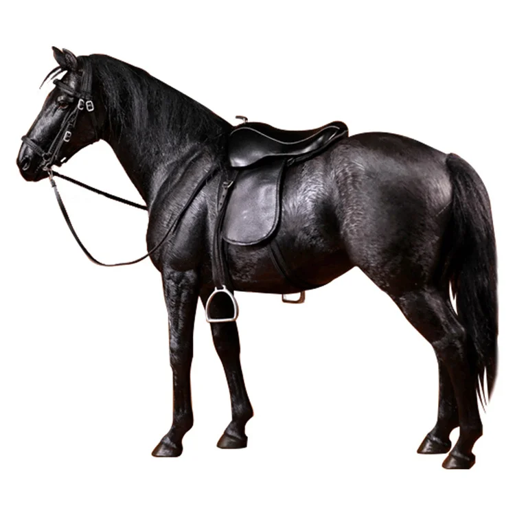 Simulate 1/6 warm-blooded horse animal model equestrian crafts horse white horse resin ornaments