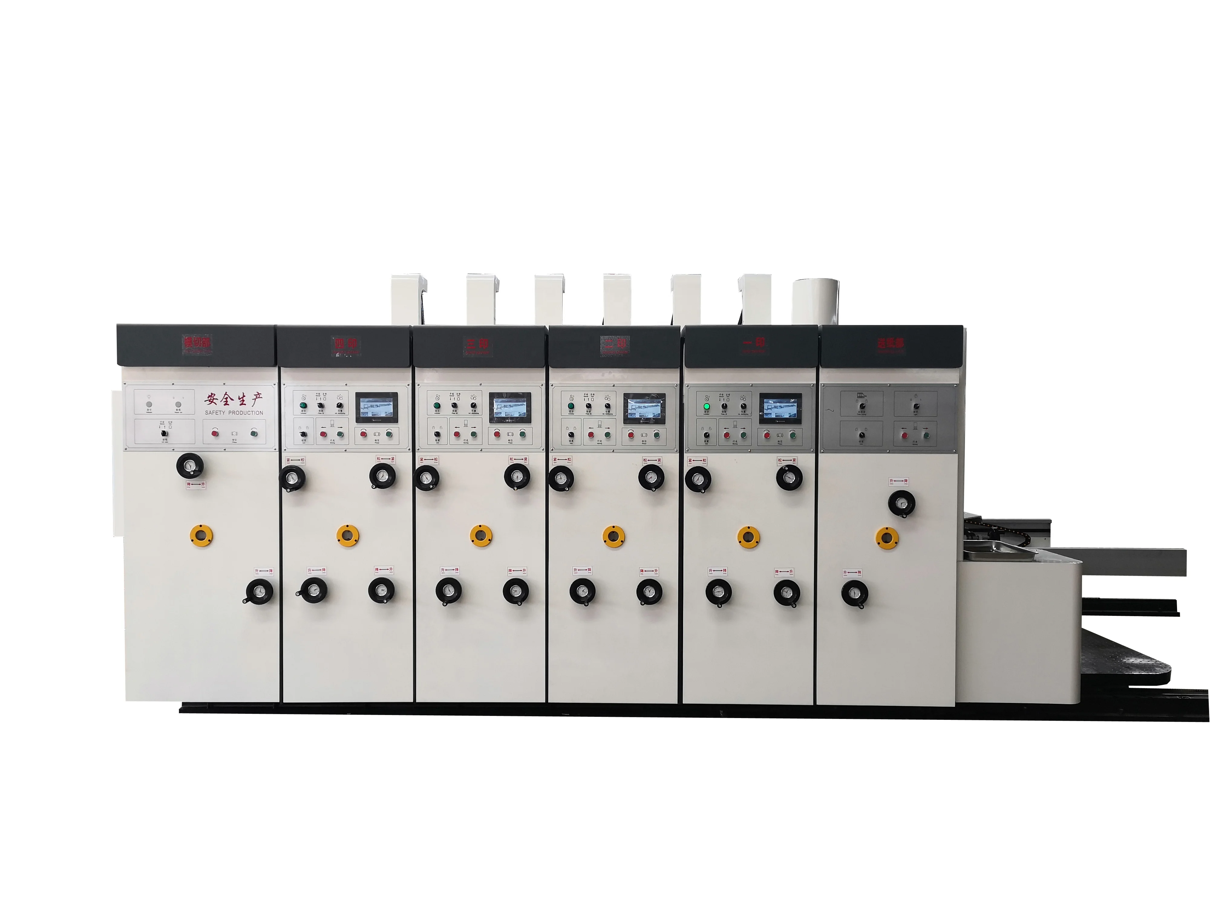 Automatic printer coated dryer slotter 2 color flexo high definition printing machine with vibration stacker for carton