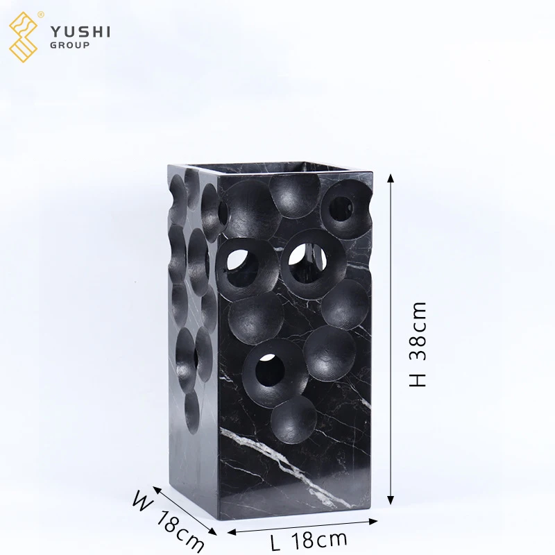 Yushi Group High Quality Natural Modern Travertine Marble Stone Designer Flower Vase Fashion French Travertine Stone Flower Vase
