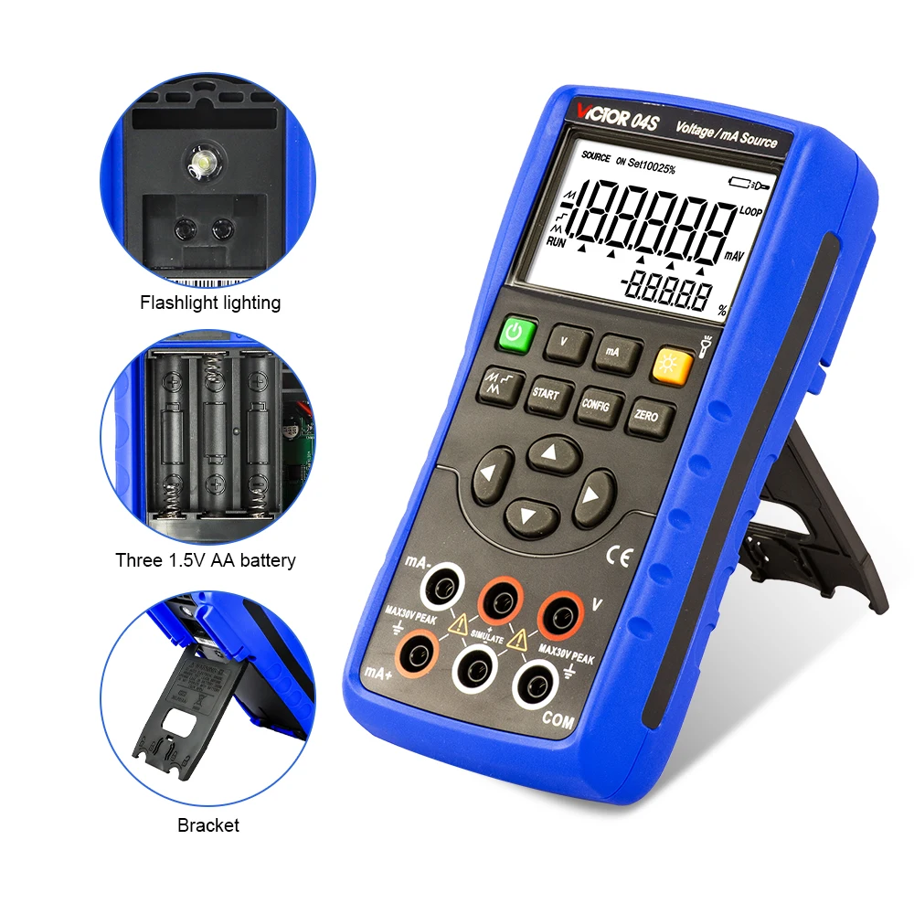 VICTOR RuoShui 04S HIGH-PRECISION DIGITAL Voltage/mA Source 10V Voltage Output 30mA Current Simulation Calibrator 0.05% Accuracy