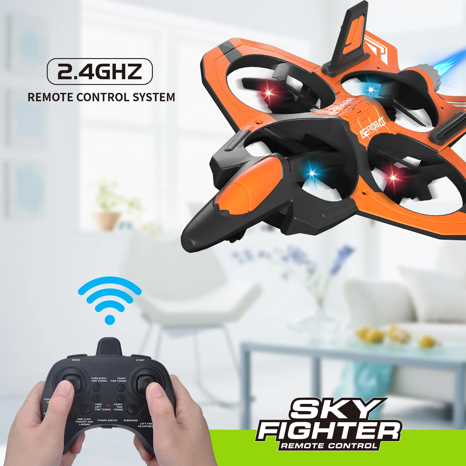 Hot Selling Altitude Hold 2.4G RC R/C Aircraft EPP Foam Glider Hobby Quadcopter Toy JET Plane USB Charger RC Plane with Light