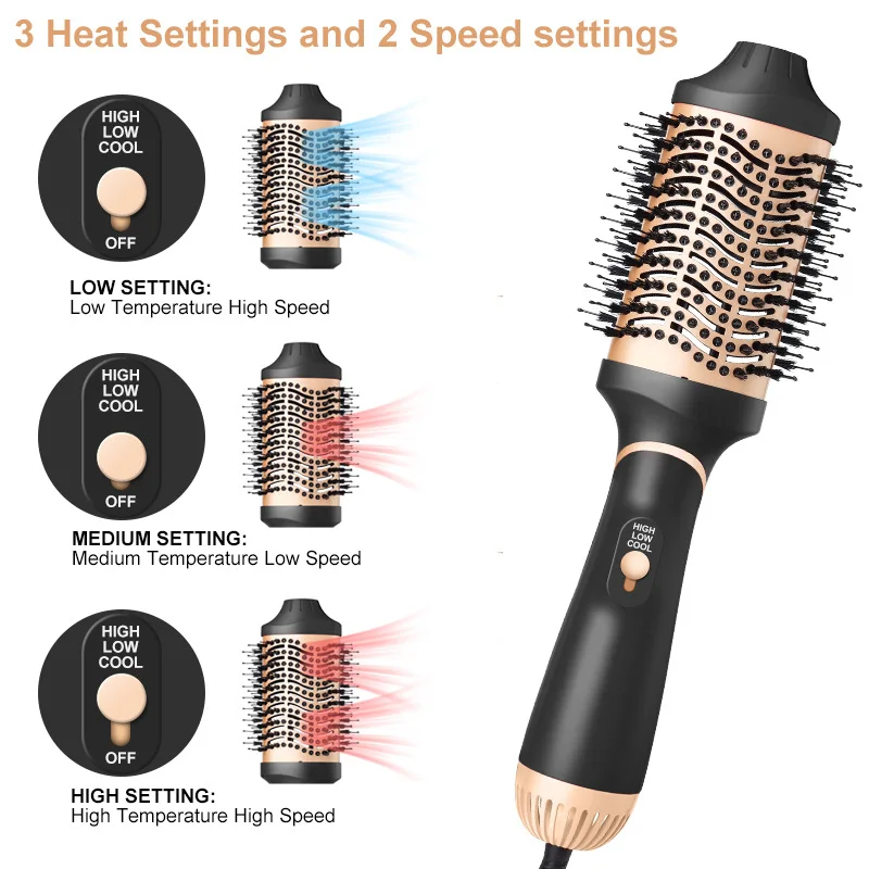 AIWO Hot Air Comb 4 In 1 Multifunctional Curling And Straightening Dual-purpose Curling Bar Straightener Factory Direct Sales