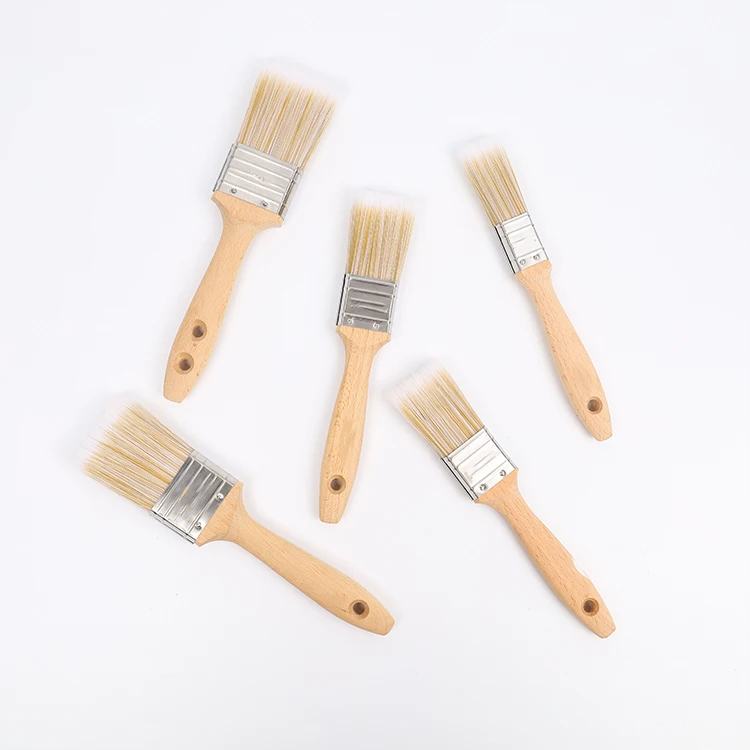 Professional Cheap High-grade Synthetic Bristle Oval Cutter Paint Brush With Wood Handle