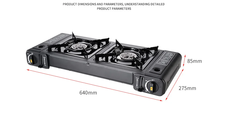 Portable Mini 2 Burners Table Top Double Gas European style simple Small headed outdoor stove