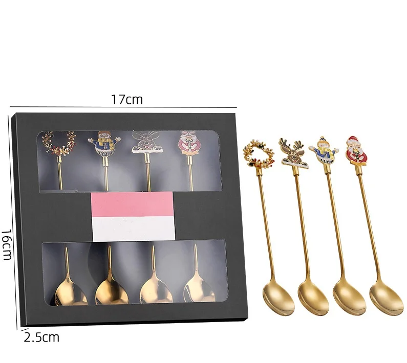 Energinox Wholesale 304 Stainless Steel Modern Coffee Mug Cup Christmas Gifts Spoon