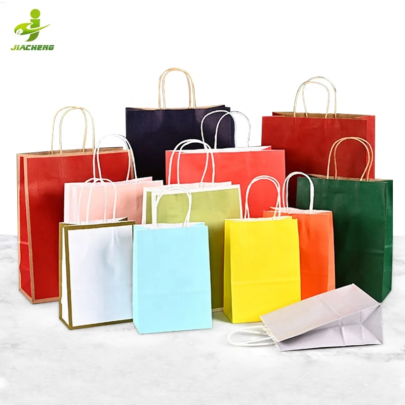 Eco-Friendly Recycled Black White Food Takeaway Packaging Craft Paper Bag Shop Gift Shopping Brown Kraft Paper Bag With Handle