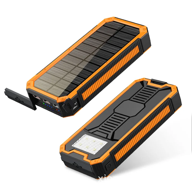 Outdoor Hiking Waterproof Solar Panel Power Bank Quick Charge Power Batteries 20000mah for Smartphone phones