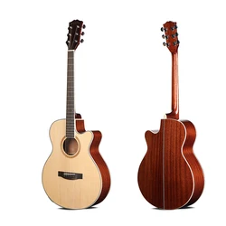 38 inch 6 string Guitar Solid Wood Acoustic Guitar High quality Classical Natural Color Classic Acoustic Guitar