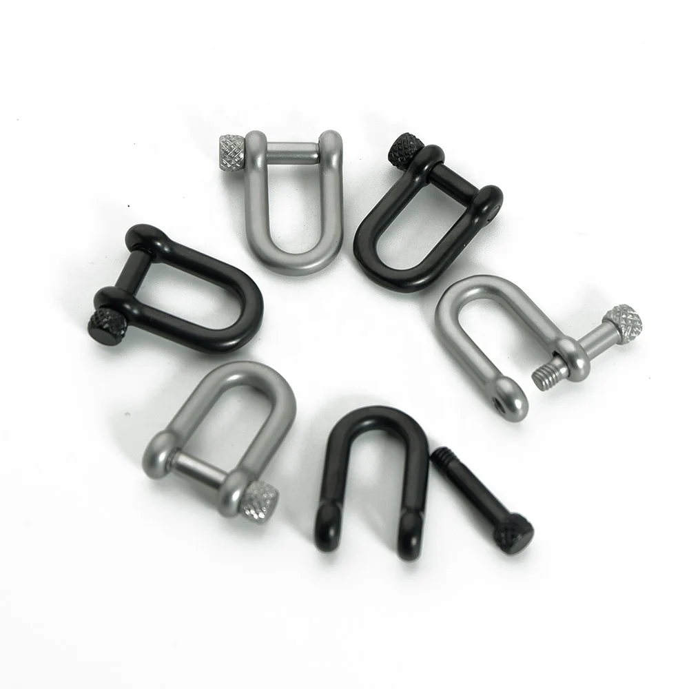 VEROMCA 8.5mm High Quality Mini Skater U Shape Stainless Steel Jewelry Finding D Shaped Shackle Screw Clasp