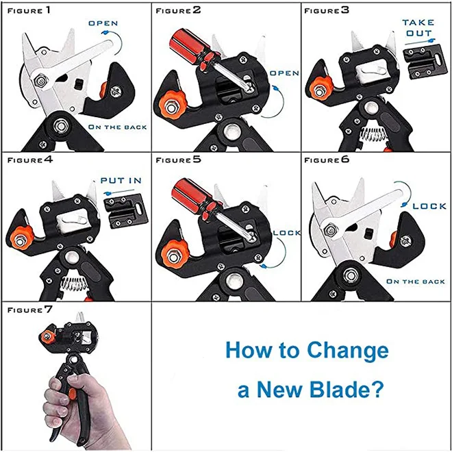Dropship Grafting Tool Kit Garden Grafting Cutting Pruning Tools with Screwdriver Wrench Pruner Cutting Blade O-Cut U-Cut V-Cut
