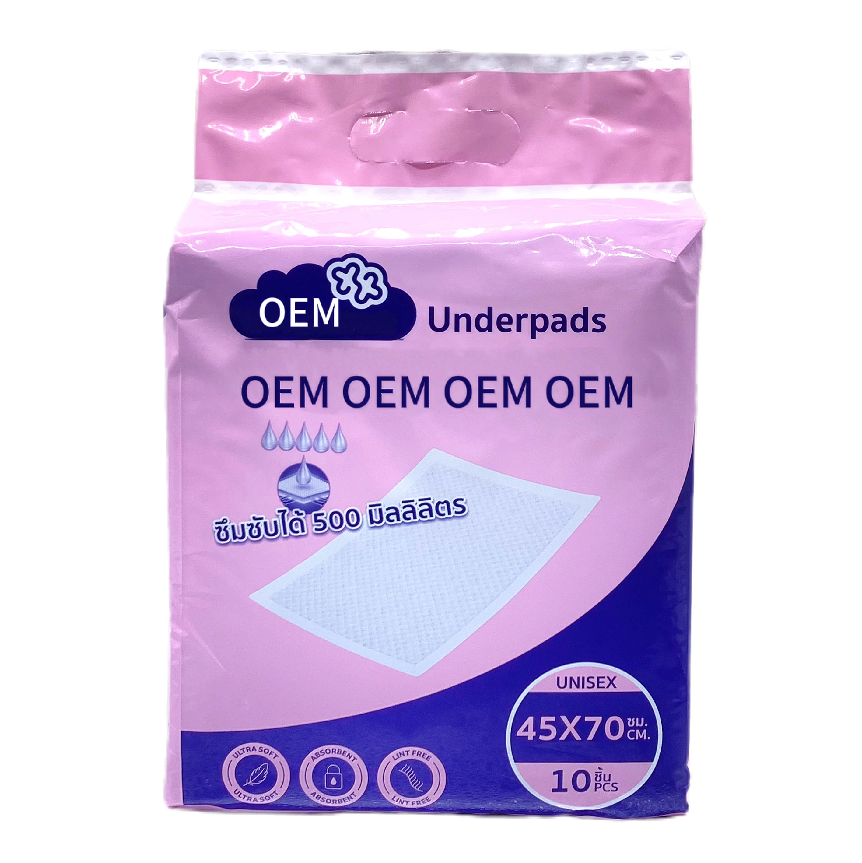 OEM/ODM Nursing Unisex Cheap Price Blue Super Absorbent disposable ultra underpads 90x60