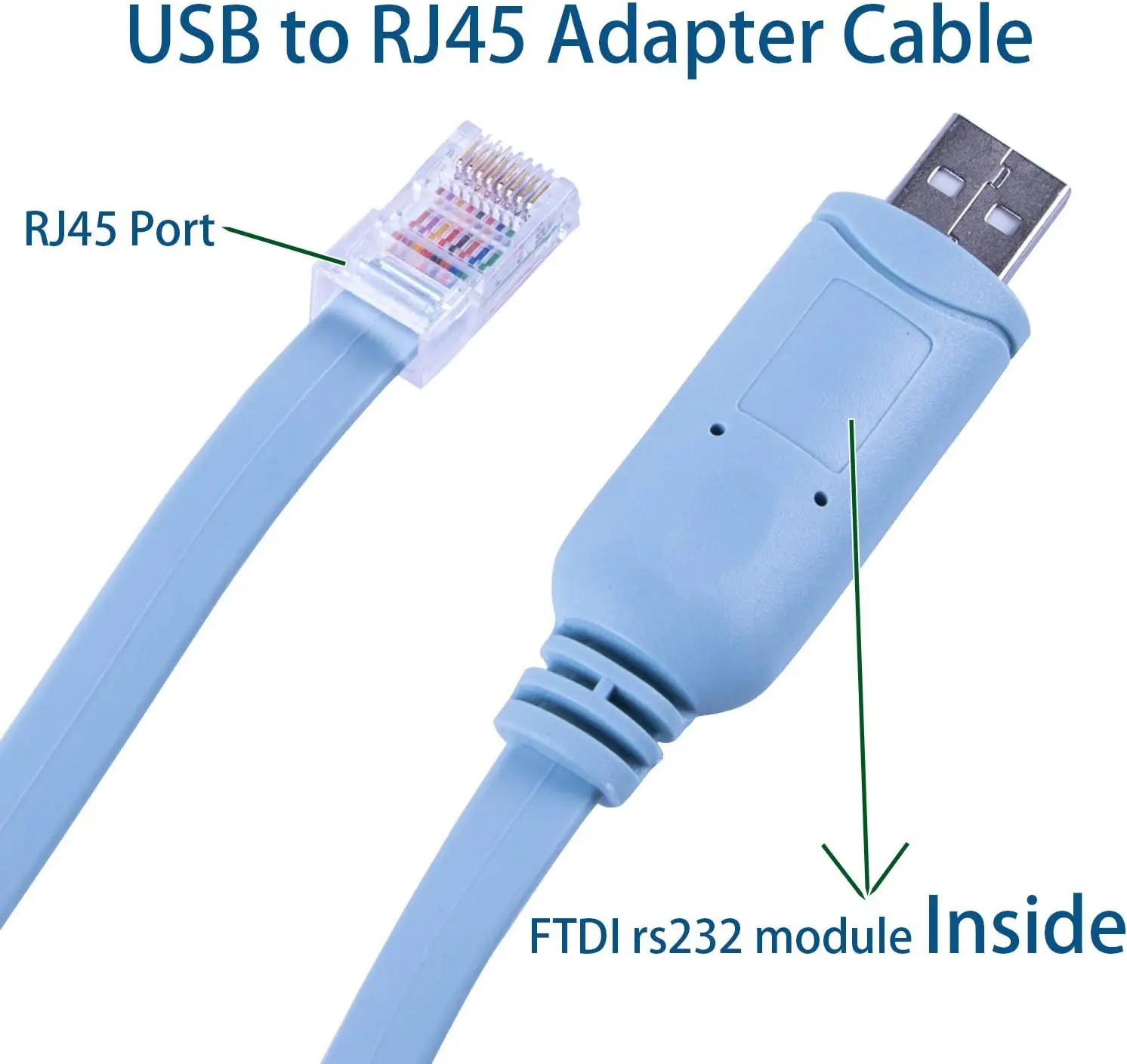 12ft/3.6m Compatible with  Routers Switches and Firewall ,USB to RJ45 RS232 Console Cable