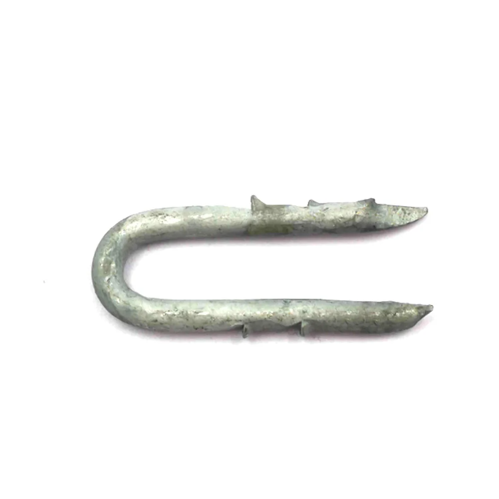 Barbed U Staple Nails 9 Gauge Fence Staples Pins Galvanized U Type Nails