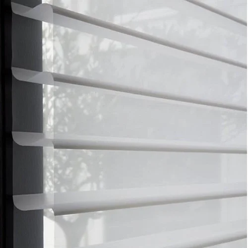 Alexa Control Electric Triple Shade Sheer Blinds Cordless Smart Double Layer Roller Shades Automatic Motorized shangri-la blinds