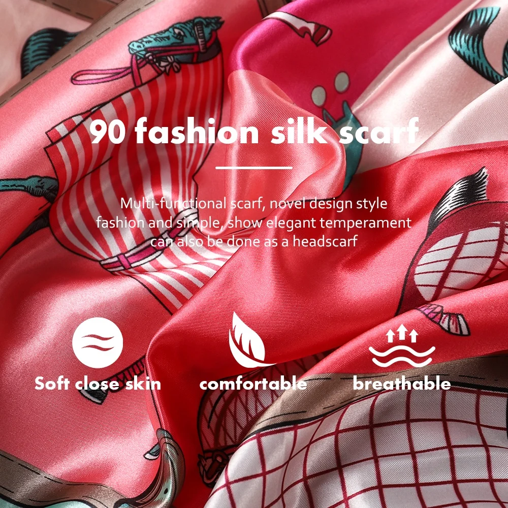 Европейский и американский модный узор саблевидного седла, шарф с саржевым принтом, большой квадратный шарф, оптовая продажа от