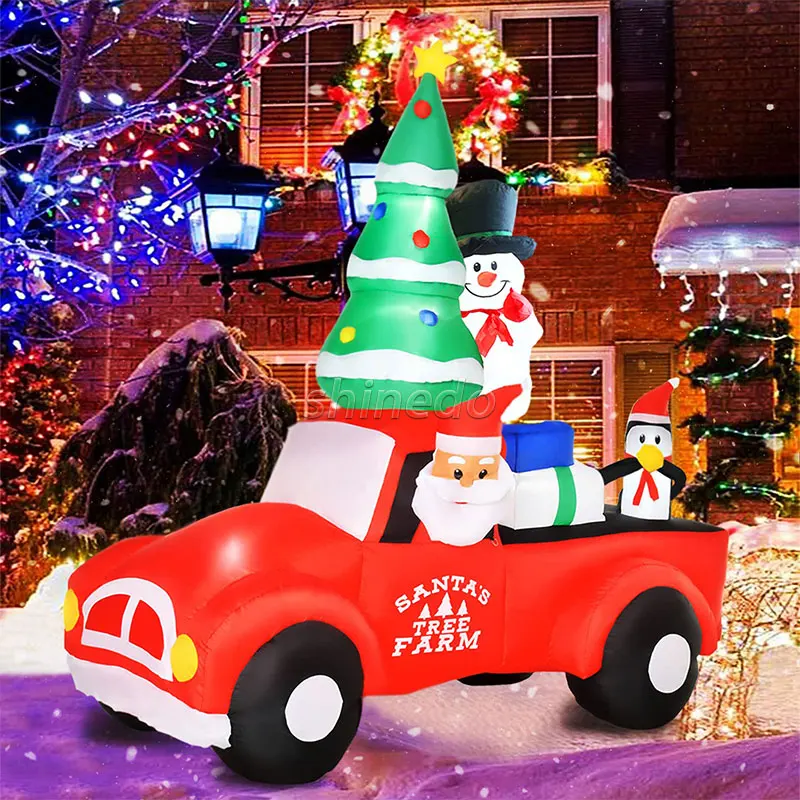 Custom christmas holidays inflatable decoration christmas snowman Xmas tree and car giant inflatable santa Home decor