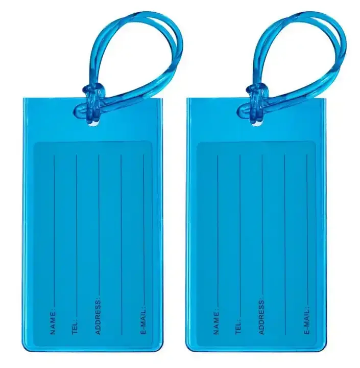 Business Travel Luggage Trolley Bags with Custom Logo Printed Name Card Plastic Tags for Suitcases and Passport Storage