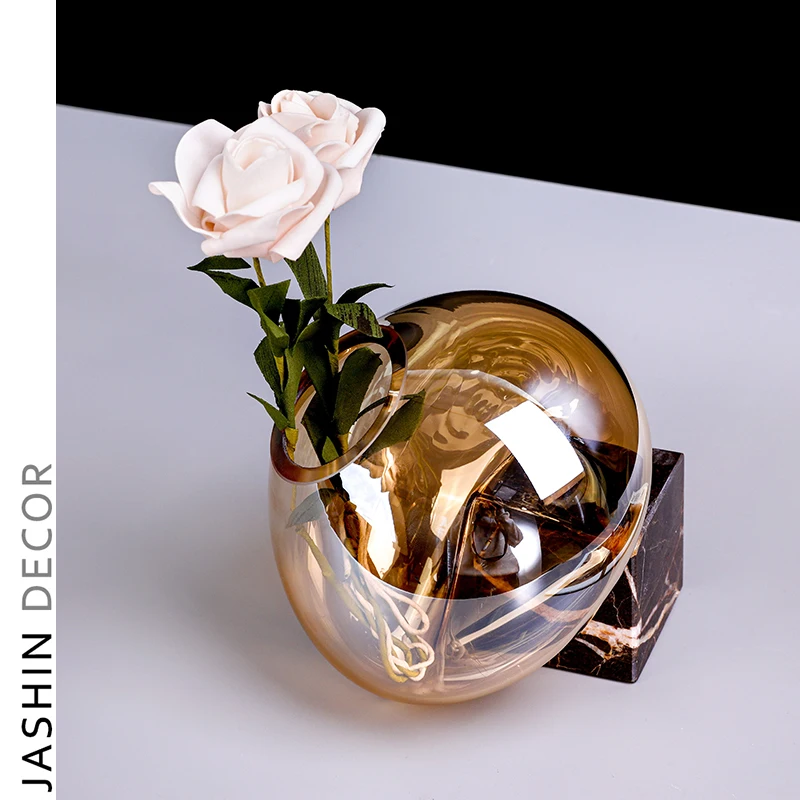 glass vase nordic home decor wedding flower vase glass Ornaments Home Decoration Craft Chinese Glass Flower Vase
