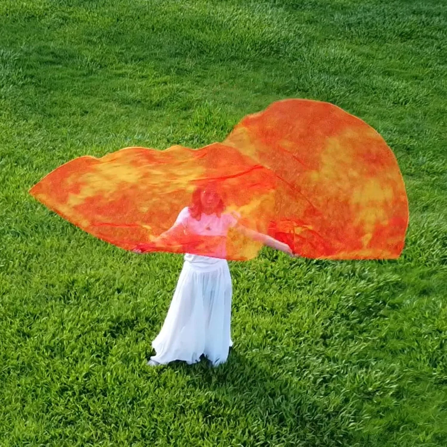 Fire Flags Praise Dance Worship Chiffon Banner Flex for Church Dance Performance Wear