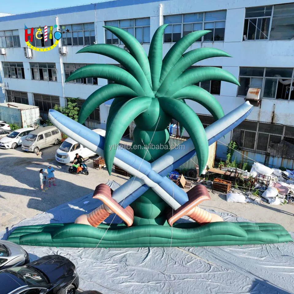 Giant Advertising Inflatable Plant Inflatable Coconut Tree Palm Tree With Sword