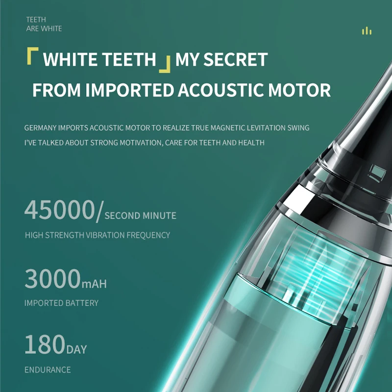 IPX7 Waterproof Wireless Automatic Whitening Rechargeable/Battery Ultrasonic Electric Toothbrush Portable Electric Toothbrush
