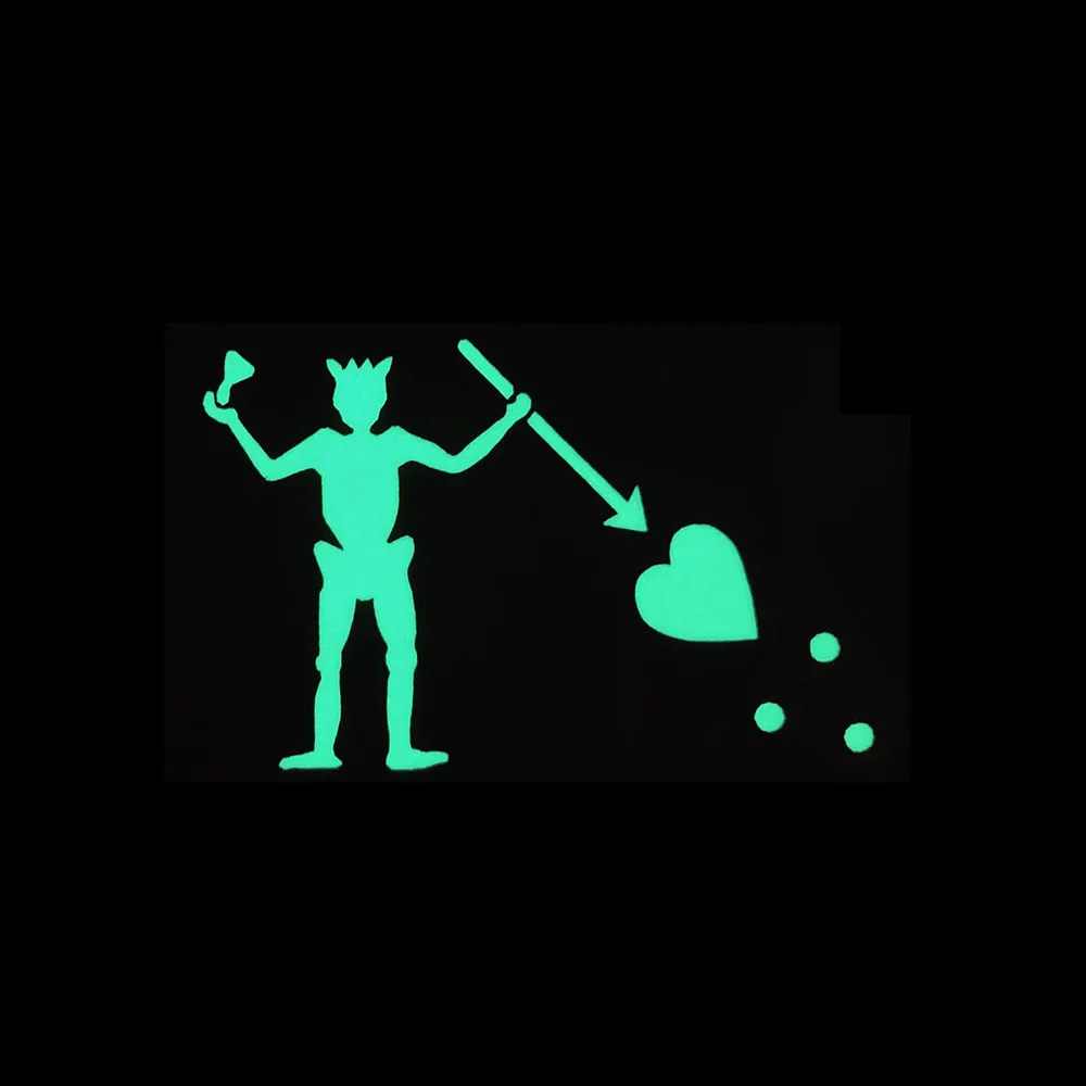 Reflective Beard Arm Badge with Hook Fastener Night Glow Pirate Edward Moral Badges for Tactical Pack and Hats