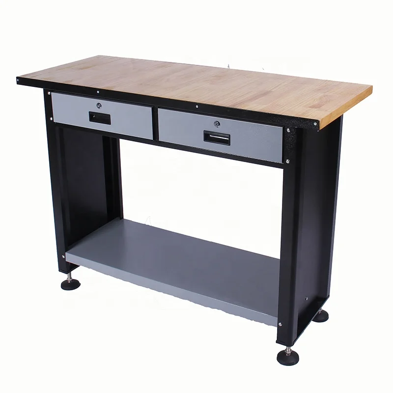 Heavy Bearing Convenient And Beautiful Work Table With 2 Drawers Safety Lock For Auto Repair And Maintenance And Home