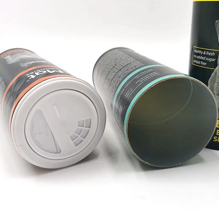 Cat Dog Pet Food Powder Paper Tubes Packaging cardboard cans with Plastic Shaker