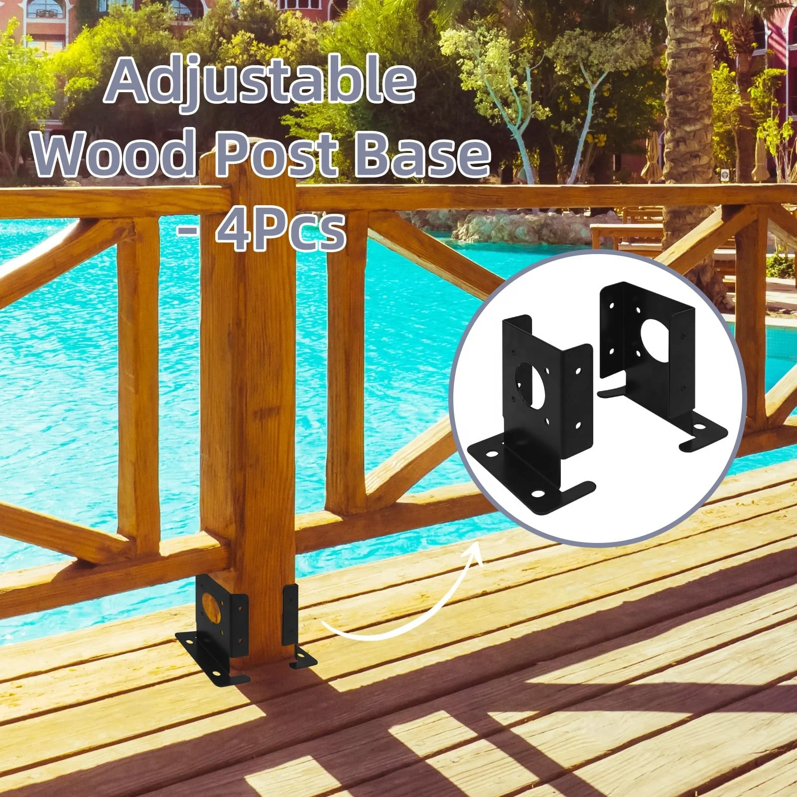 Outdoor Pergola Kit Metal Woodwork Stand Kit Post Bracket Wood Beams Iron 4*4 Connector Fence Pergola Bracket