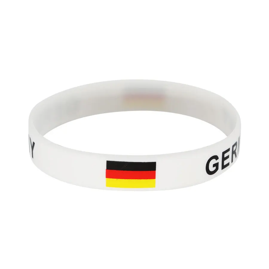 Custom Logo Many National flag Design Silicone Flag Wristband Silicone Bracelet Fitness Sports Wrist Strap Wtih Custom Design