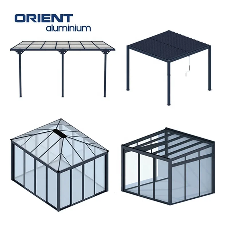 Outdoor Patio Luxury Louver Aluminium Pergola Garden Slant Proof Gazebo Rail Aluminium Bioclimatic Pergola