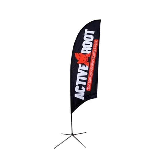 Jiangmen polyester trade fair pop up durable advertising feather flag banners