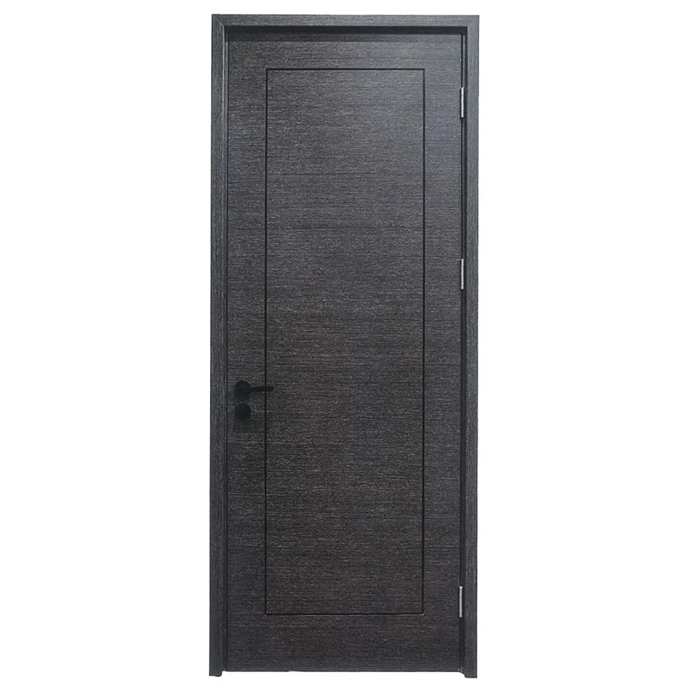 Easy Install Walnut Color Eco Wood Decorative Out Prehung Interior WPC Wood Doors for Houses With Wall Cladding
