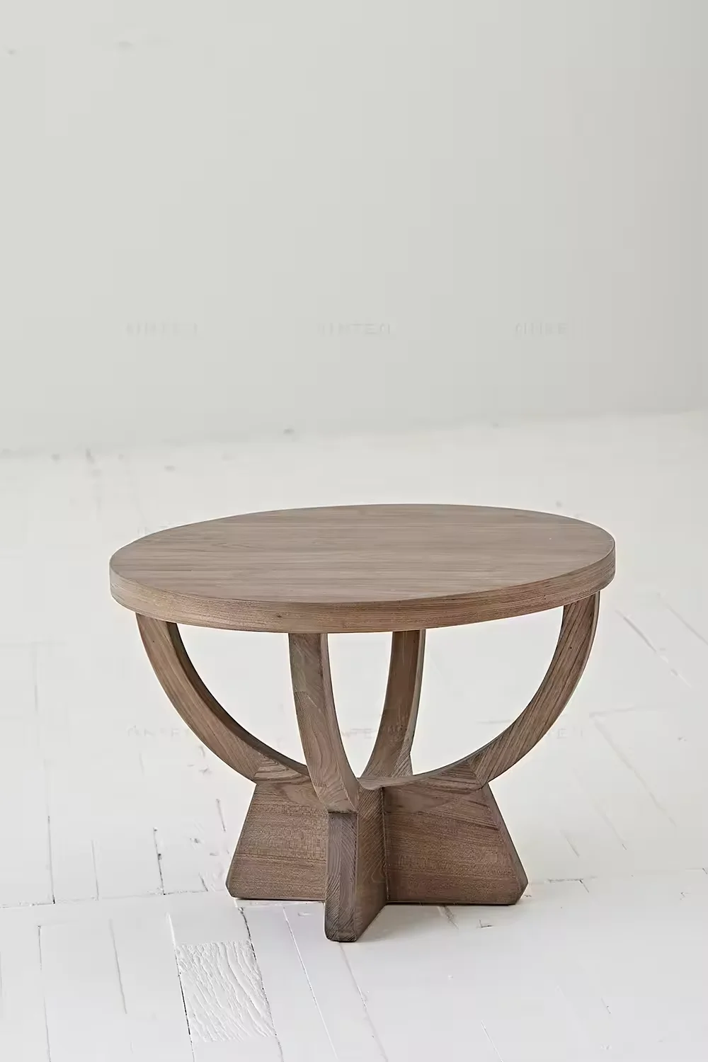 Recycled Elm Wood Coffee Table with Natural-Washed Luxury Wabi Sabi Light French Style Farmhouse Furniture for Living Room