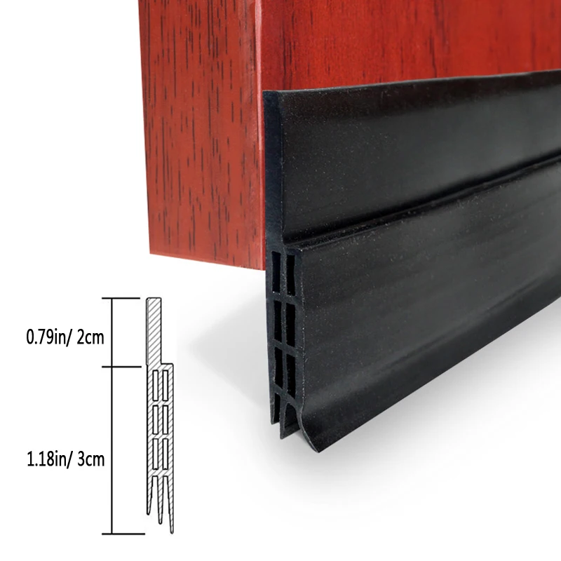 JYD Door Bottom Seal Silica gel Strip Self-Adhesive Under Door Sweep Weather Stripping soundproof door bottom seal strip stopper