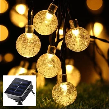 Newish Outdoor Waterproof Patio Christmas Garden Decorations Fairy Lamp Solar Powered Crystal Bulbs Ball Led String Lights
