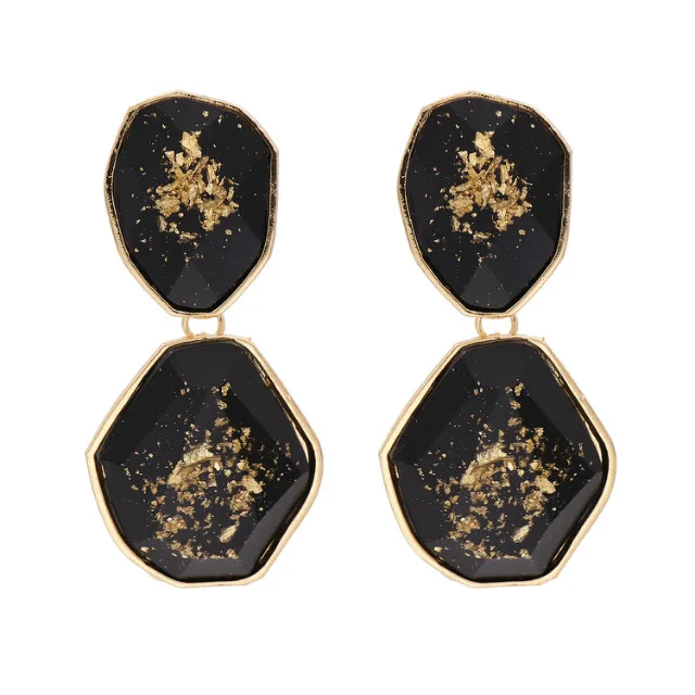 New  design gold earring design image jewelry hanging cross earrings Black plastic accessories