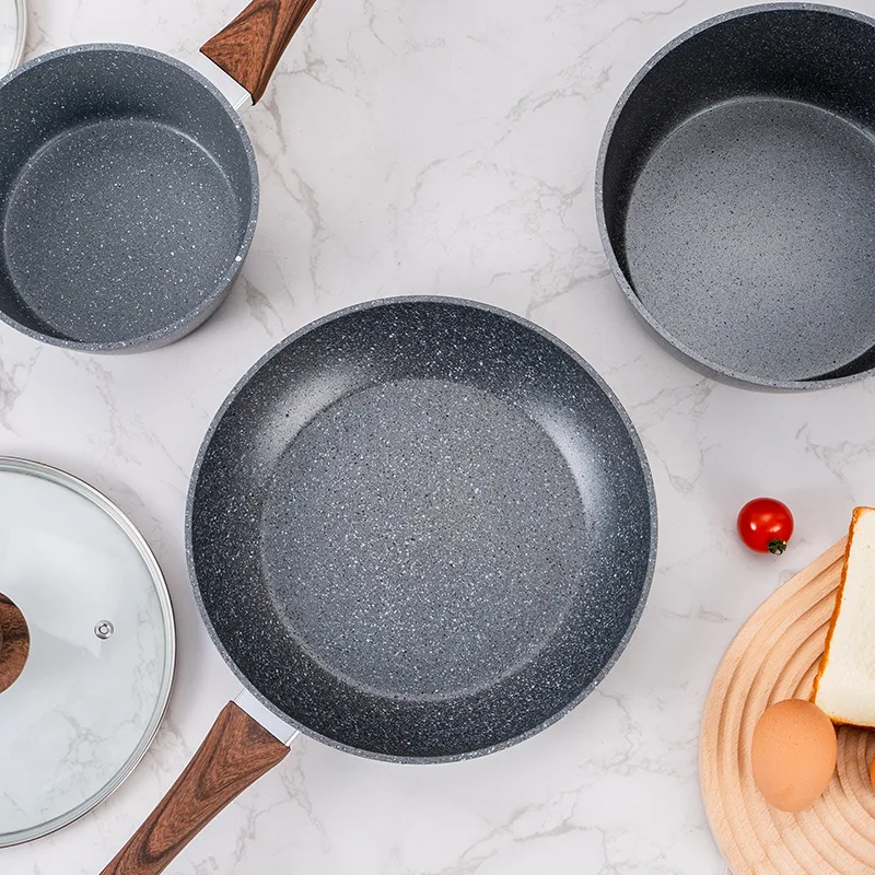 Maifan Stone Pot Set Frying Pan Milk Pan Five-piece Set Non-stick Pan Less Fume Gift Pot Can Be Customized