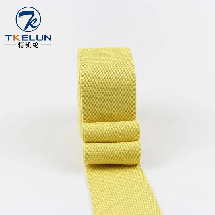 High Strength Aramid Fiber Webbing Meta Aramid Fiber Woven Tape Fabric Belt, Flame Retardent aramid Fireproof Safety Belt