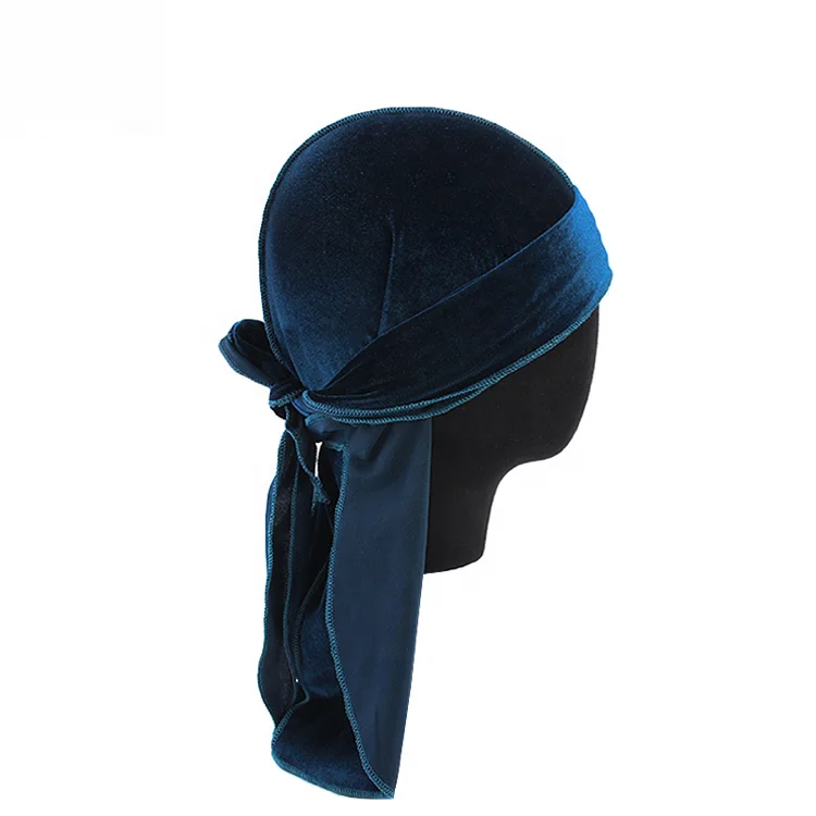 Low MOQ women men hair accessories wholesale velvet customize durag with customized logo