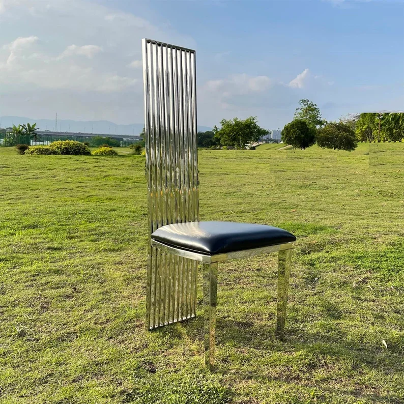 Wedding activity Metal bride modern leather lounge wooden stainless steel chair