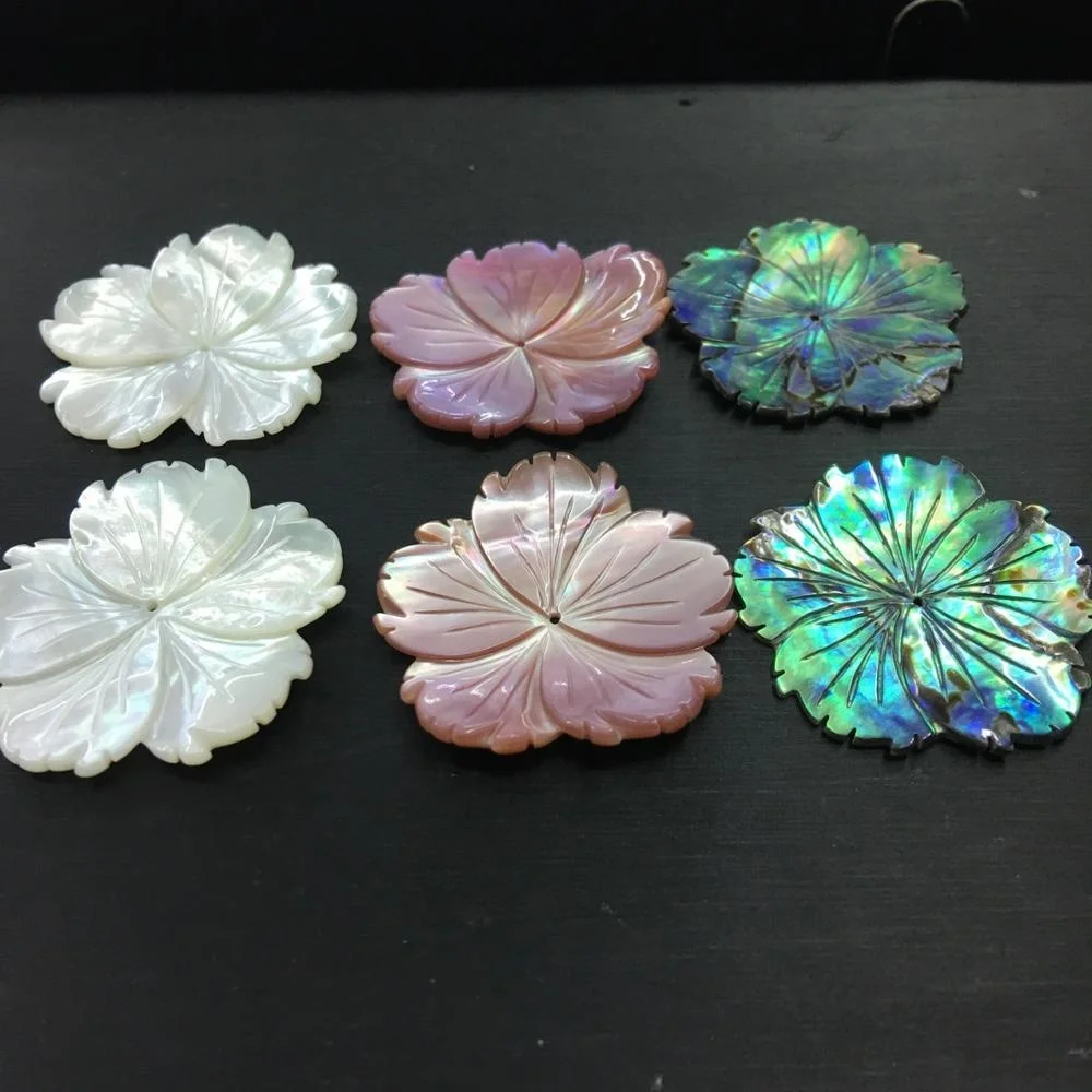 Big Size High quality natural mother of pearl gemstone flower shell carving
