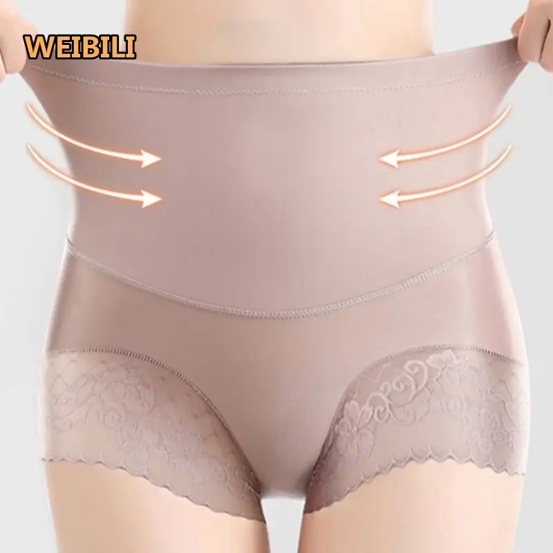 Hot style Silky High Waist Shaping Panties Summer Seamless Women Underwe High Waist Underpants Solid Body Shaper Silk Ice