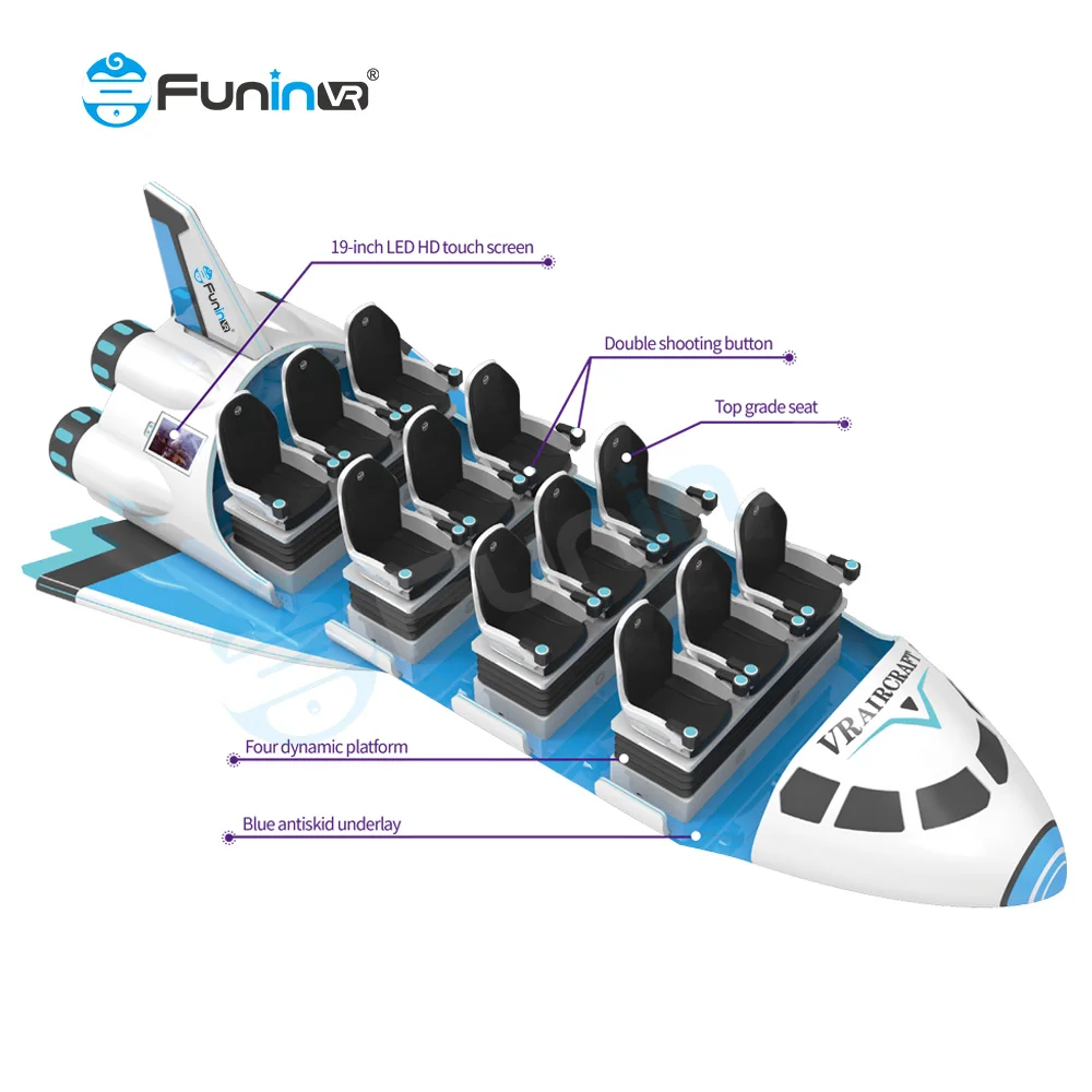 Vr Products Realistic And Dynamic Interactive Shooting Game Playground Vr Spaceships 12 seat Indoor Theme Park Best Simulators