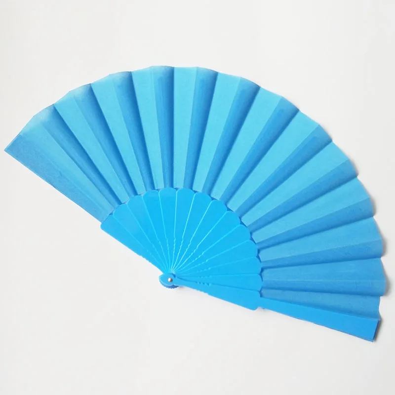 Hot Sale Factory Price Personal Fashion Folding Single Layer Cloth Plastic Bone Flat Hand Fans For Wedding Handfan