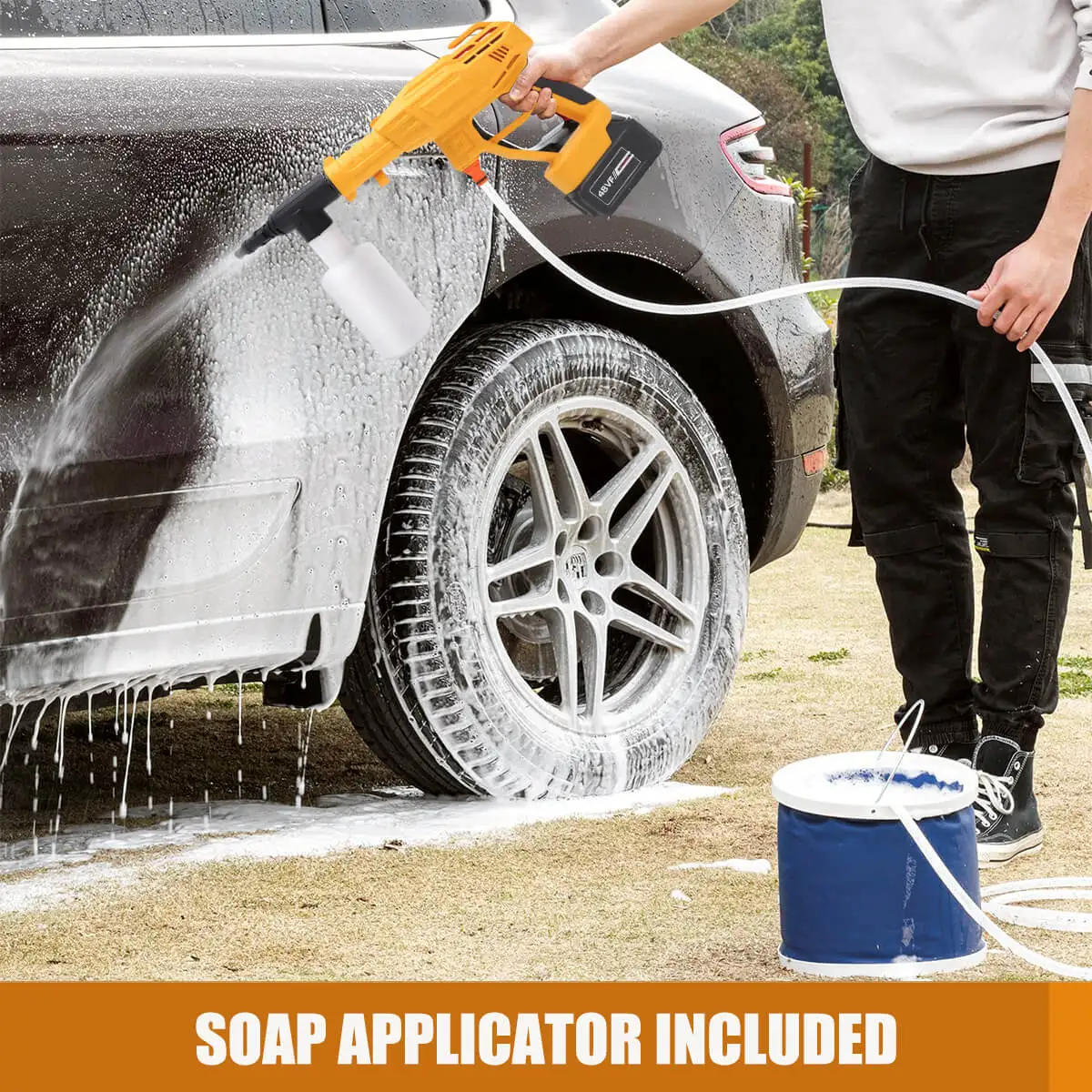 Multipurpose Portable High Pressure Washer Gun Electric Battery Powered Cordless Car Washer Machine Rechargeable