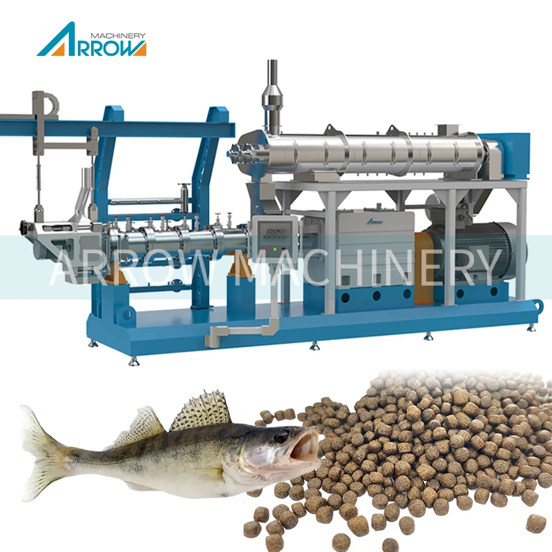 Animal pet dog food fish feed pellet production line extruder machine manufacturing equipment