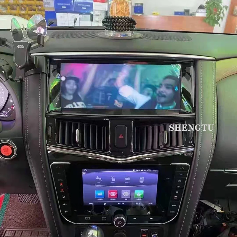 New product Audio Stereo android car radio dvd player 12.3 inch+8 inch 12.3For Nissan Patrol Y62 Infiniti Qx80 2010 - 2020