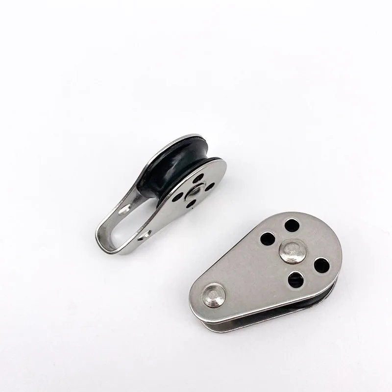 316 Stainless Steel Single Pulley Heavy Duty Cable Wire Rope Roller Nylon Pulley for Washing Line Sailing Hanging Lifting